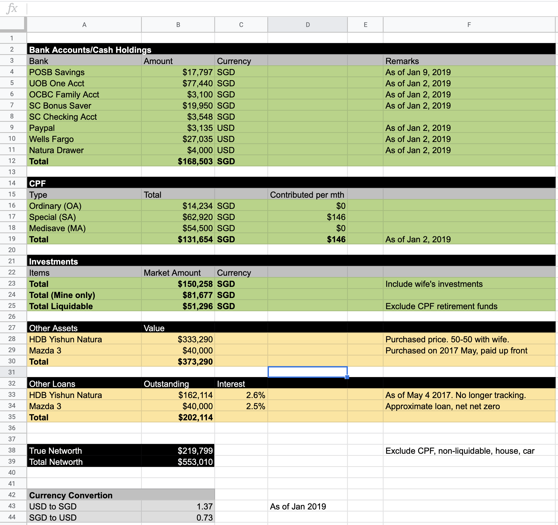 My Spreadsheet