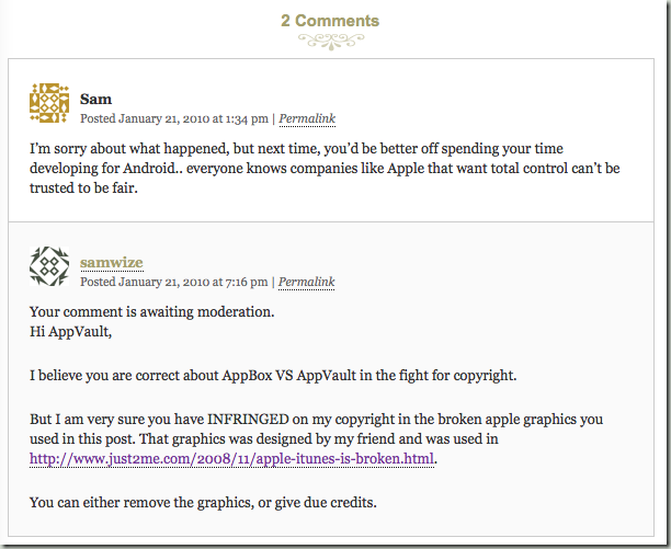 AppVault comment